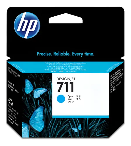 [El cartucho HP CZ130A (HP 711) de color cian (cyan) es un consumible original de 29 ml.Detalles del ProductoReferencia / Modelo: HP 711 / CZ130AColor: Cian (Cyan / Azul)Capacidad: 29 mlTipo de tinta: Basada en tintes/pigmentos para planos y gráficosImpresoras CompatiblesEste cartucho funciona con los plotters de gran formato de la serie HP DesignJet:HP DesignJet T120 / T130HP DesignJet T520 / T530HP DesignJet T525 / T535 (según tamaño de pulgadas] CARTUCHO HP CZ130A CYAN