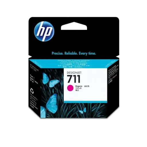 [El cartucho HP CZ131A (también conocido como HP 711) es un cartucho de tinta magenta original de 29 ml. Su precio en Colombia ronda los $179.900 COP. Está diseñado con tecnología de inyección de tinta para plotter y ofrece líneas claras y alta precisión.Impresoras CompatiblesHP DesignJet T120 ePrinterHP DesignJet T125 / T130HP DesignJet T520 / T525 / T530 (en versiones de 24 y 36 pulgadas)Características PrincipalesColor: MagentaCapacidad: 29 mlTipo de tinta: Basada en tintas pigmentadas y colorantes (Dye/Pigment-based)Uso ideal: Planos CAD, dibujos técnicos y gráficos de alta definición] CARTUCHO HP CZ131A MAGENTA
