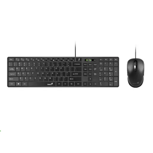 [El combo Genius SlimStar C126 cuenta con conexión alámbrica USB para una experiencia estable y sin interferencias. Su teclado de bajo perfil ofrece una escritura cómoda, silenciosa y fluida, ideal para largas jornadas. Diseñado con distribución en español, teclas resistentes y altura ajustable. Su estructura compacta y ligera facilita el transporte. El mouse óptico de 1000 DPI garantiza precisión y deslizamiento fluido en diversas superficies. Posee diseño ambidiestro ergonómico que reduce la fatiga. Fabricado con materiales duraderos para una larga vida útil. Instalación sencilla mediante tecnología Plug & Play sin requerir software. Compatible con Windows, macOS y Linux, brindando amplia versatilidad. Diseño moderno en color negro con acabado mate.] COMBO TECLADO GENIUS SLIMSTAR 126 QWERTY